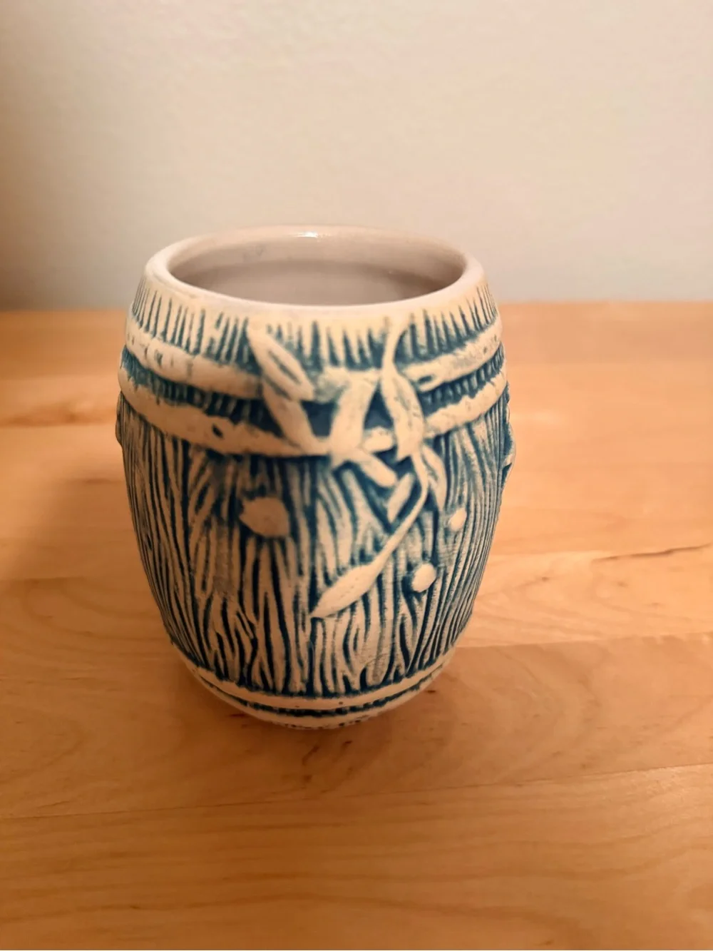 Disney Trader Sam's Blue and White Ceramic Tiki Mug